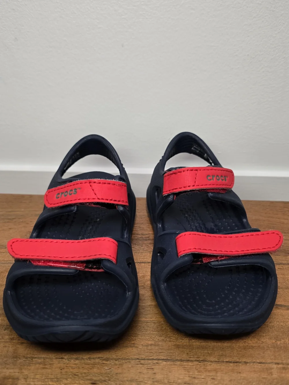 Crocs Kids' Navy Sandals with Red Straps Toddler 7
